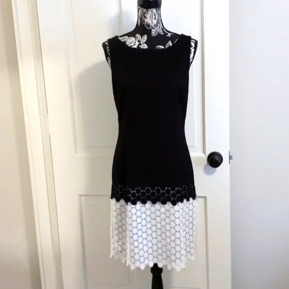 Karl Lagerfeld | Dresses | Karl Lagerfeld Blackwhite Lace Midi Dress |  Poshmark